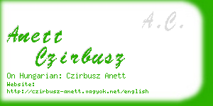 anett czirbusz business card